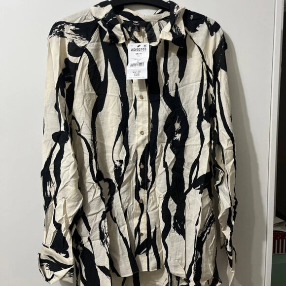 Next size 16 black and cream blouse - Picture 1 of 3